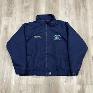Vintage 90s Carhartt Jacket Men's Size 2XL J72 DTL Navy Workshield Squall Lined